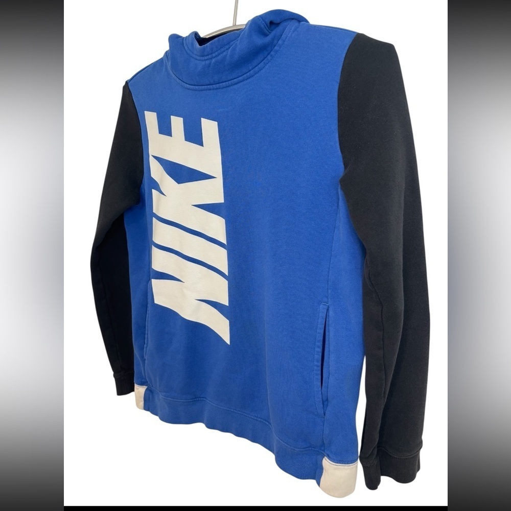 Nike Royal Blue with Black Sleeves Kids Hooded Sweatshirt
